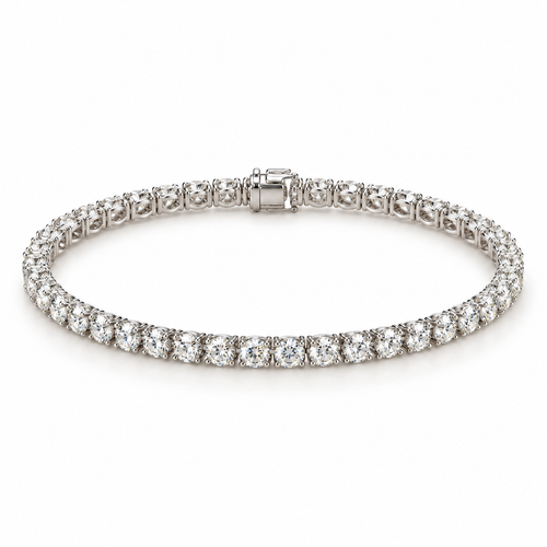 NINE jewelry K18ホワイトゴールド 天然ダイヤモンド テニスブレスレット 16cm 総計3ct 全体 AI生成イメージ